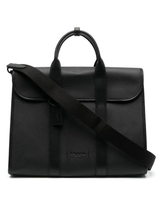 COACH Leather Calfskin Top-handle Briefcase in Black for Men | Lyst
