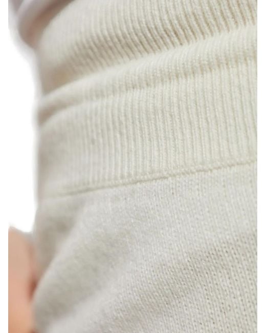 Fabiana Filippi Gray Ribbed-Knit Drawstring Trousers