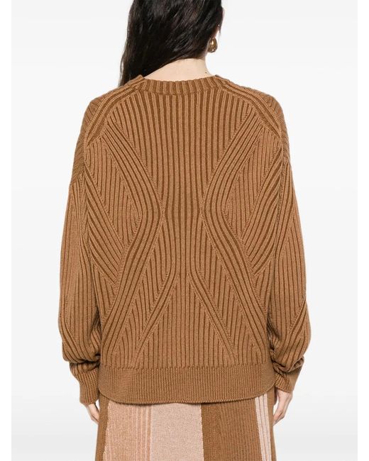 Bompard Brown Gerippter Pullover