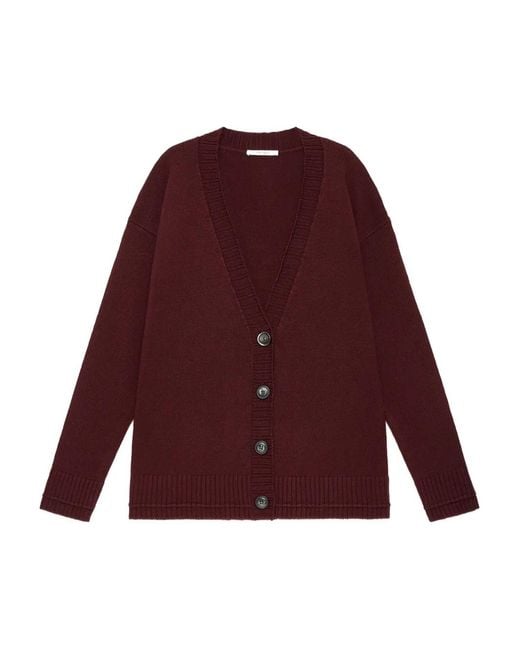 Maliparmi Red Button V-Neck Cardigan