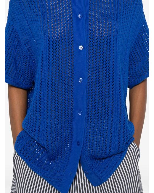Bompard Blue Open-Work Buttoned Shirt