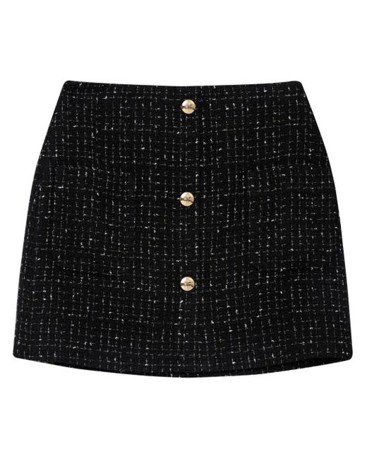 Anine Bing Black Mateo Tweed Miniskirt