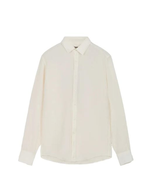 Canali White Linen Shirt for men