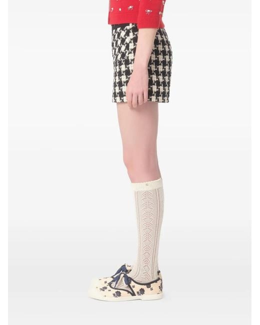 Valentino Garavani Black Damier Light Tweed Shorts