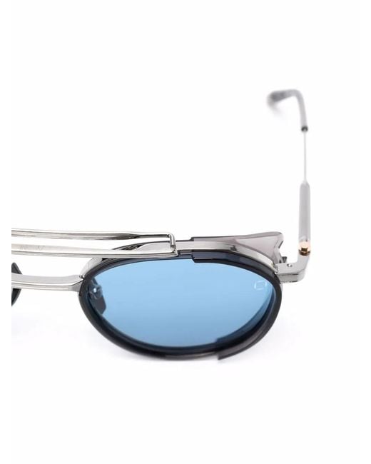 Akoni Blue Round-Frame Sunglasses