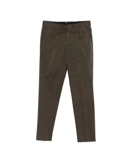 PT Torino Gray Tapered-Leg Trousers for men