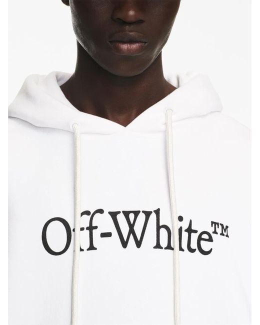 Off-White c/o Virgil Abloh White Big Bookish Skate Cotton Hoodie for men