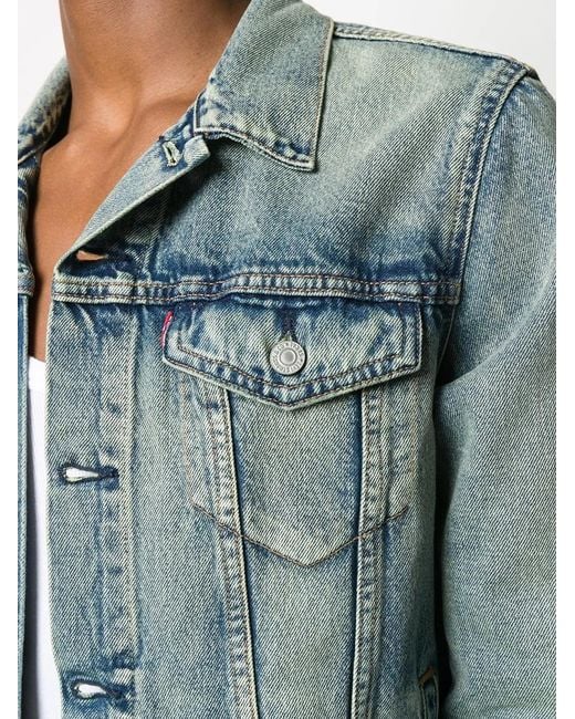 Heron Preston Blue Vintage Denim Trucker Jacket for men