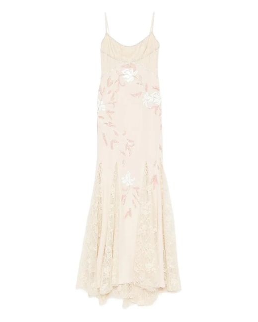 Georges Hobeika White Beaded Lace Dress