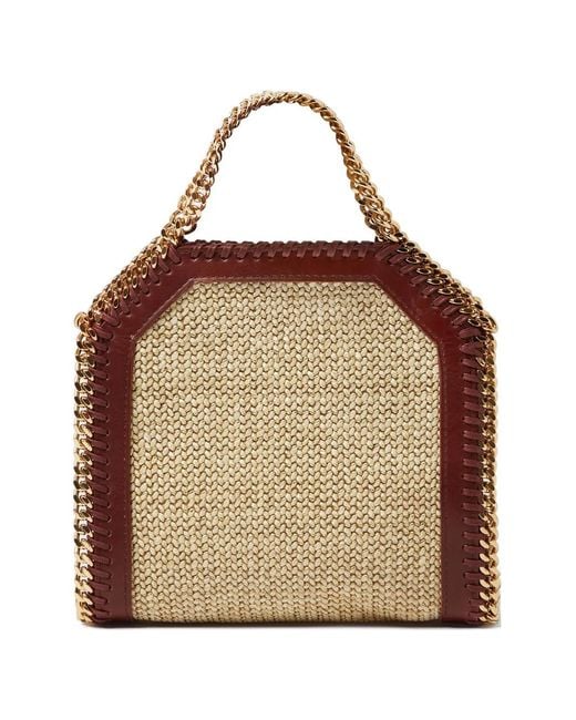 Stella McCartney Brown Mini Falabella Woven-Design Tote Bag