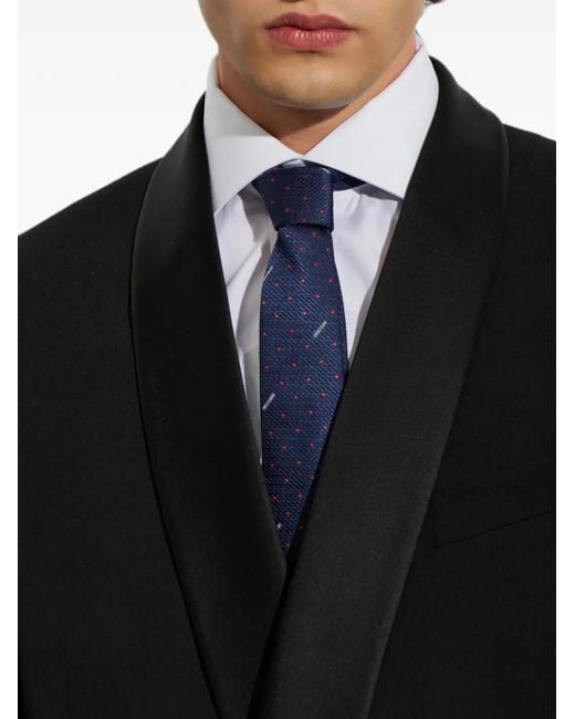 Moschino Blue Cravate À Pois Et Logo Brodé