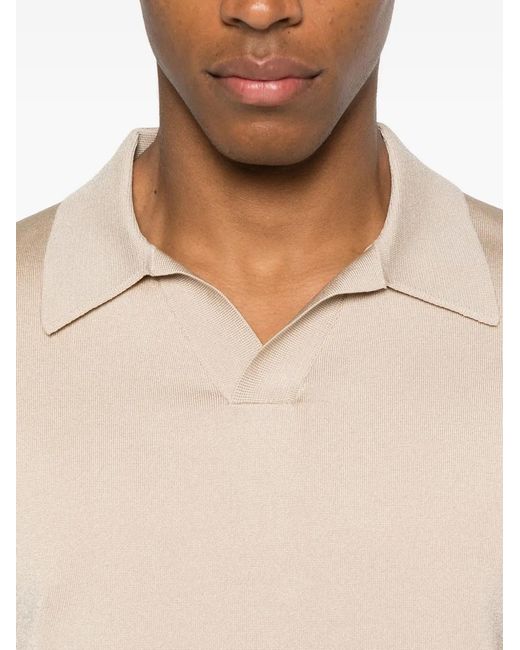 Sandro White Short-Sleeved V-Neck Polo Shirt for men
