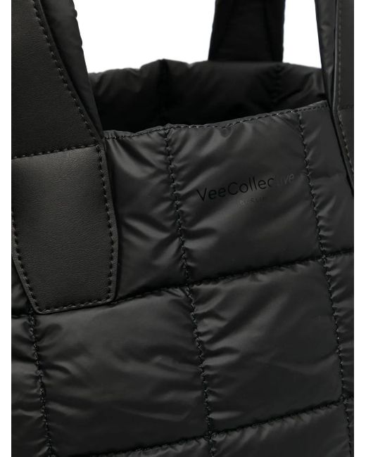 VEE COLLECTIVE Black Gesteppter Shopper