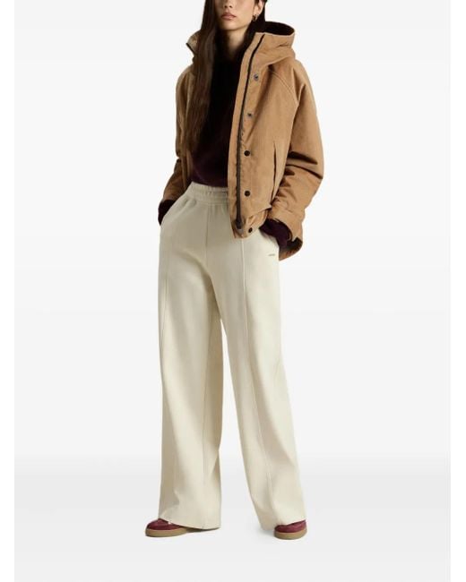 Woolrich Natural Cropped Jacket With High Collar
