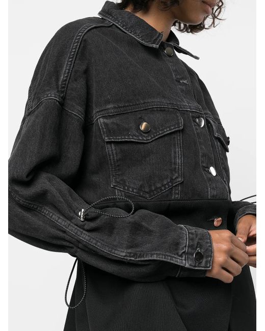 ROMEO HUNTE Black The Bond St. Denim-Panel Jacket