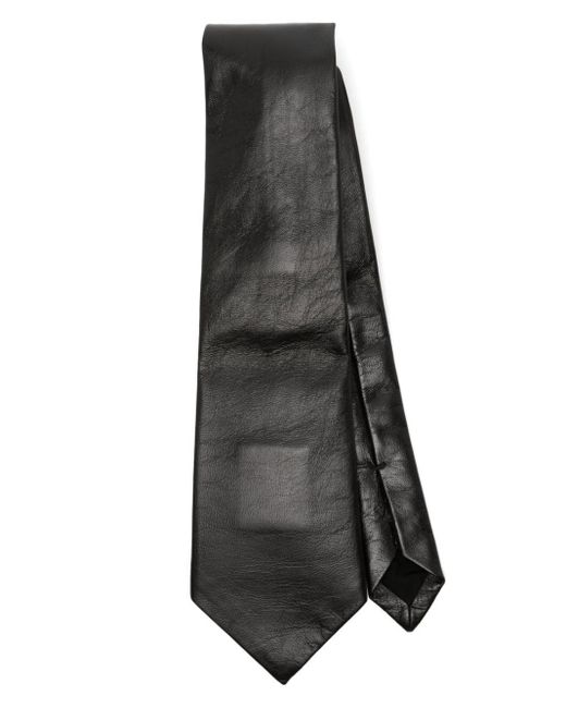 Cravate en cuir grainé Bottega Veneta pour homme en coloris Gray