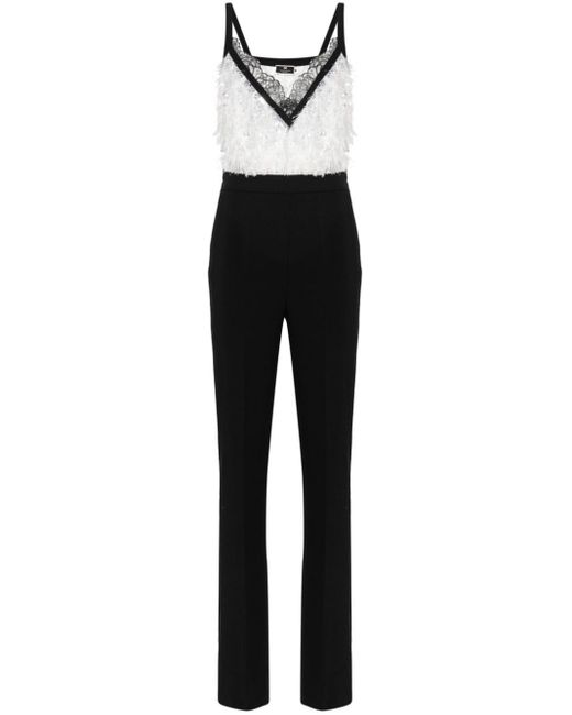 Elisabetta Franchi Black Sequin-embellished Jumpsuit