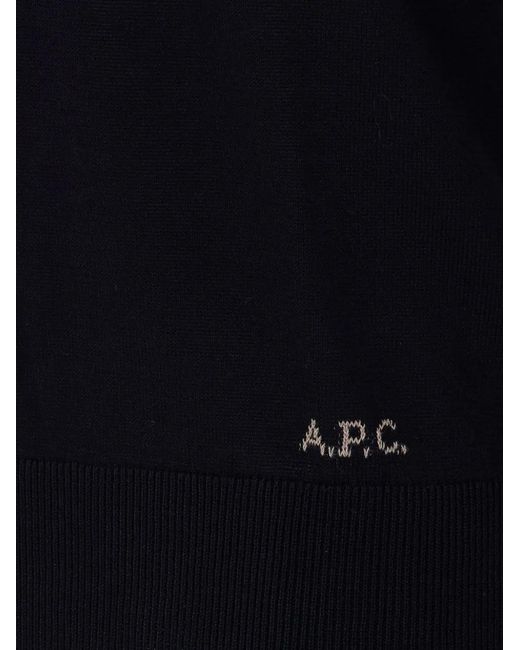 A.P.C. Blue Embroidered Sweater