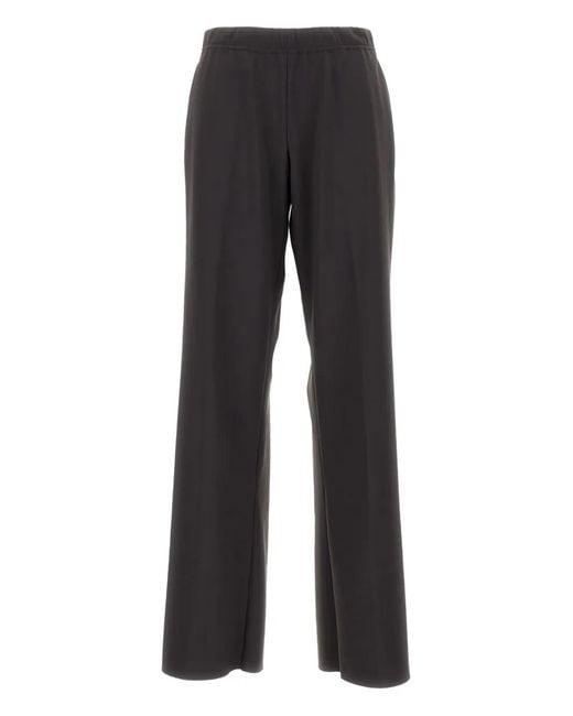 Irie Black Elasticated-Waist Straight-Leg Trousers