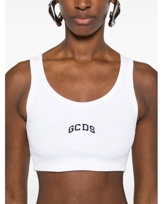 Gcds White Logo Bra Top