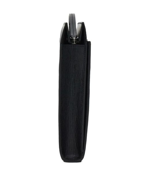 Ferragamo Black Gancini Leather Pouch for men