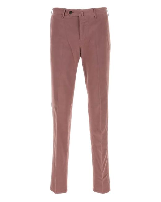 PT Torino Red Button-fly Trousers for men
