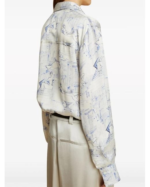 Khaite Gray The Minta Graphic-Print Shirt