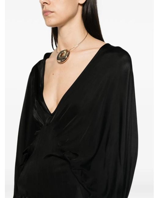 AYA MUSE Black V-Neck Mini Dress