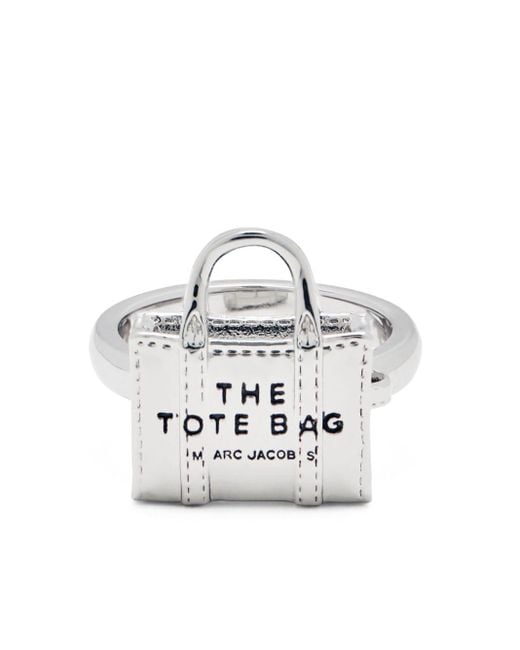 Anello The Mini Icon Tote Bag di Marc Jacobs in White