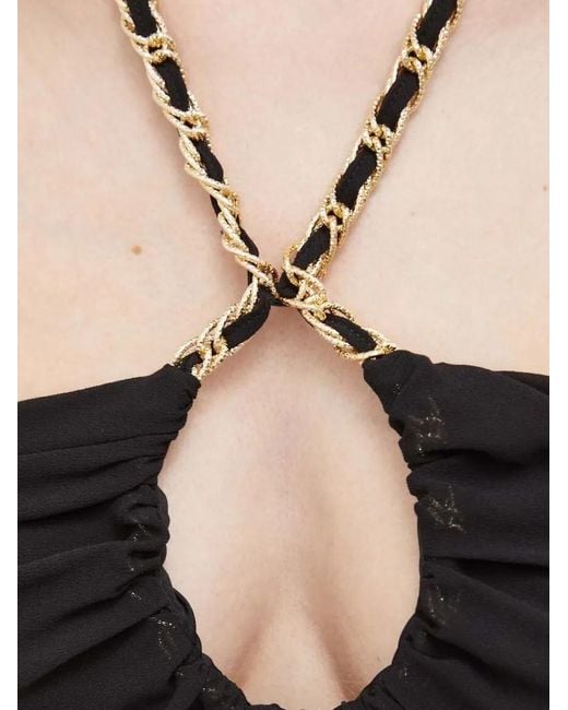 Morgan Black Chain-Link Halterneck Top