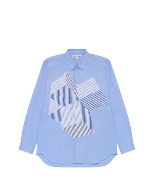 Comme des Garçons Blue Striped-Detail Shirt for men