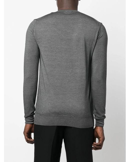 Aspesi Gray Melange-Effect Wool Sweater for men