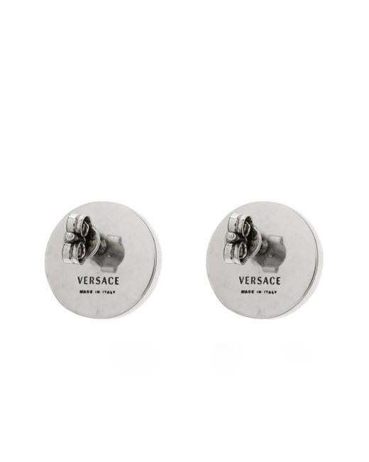 Versace White Medusa Crystal-Embellished Earrings