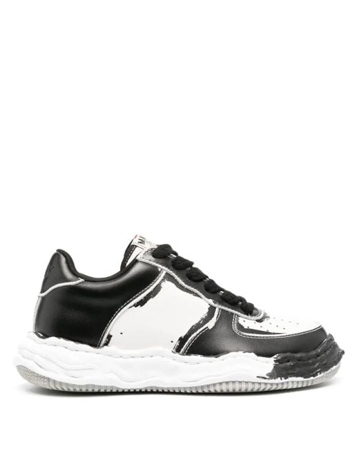 Maison Mihara Yasuhiro Black Panelled Lace-up Sneakers