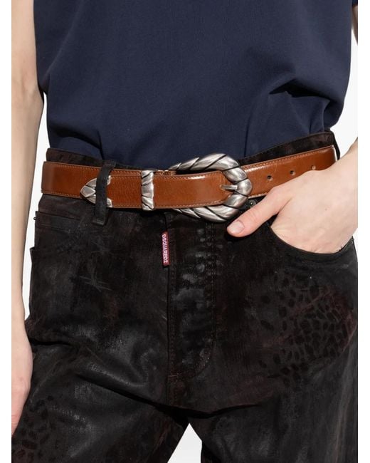 IRO White Twisted-Buckle Leather Belt