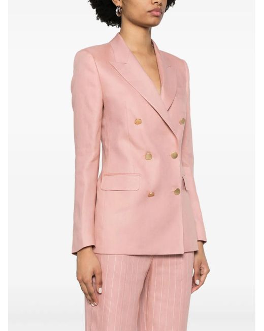 Tagliatore Pink Double-Breasted Blazer