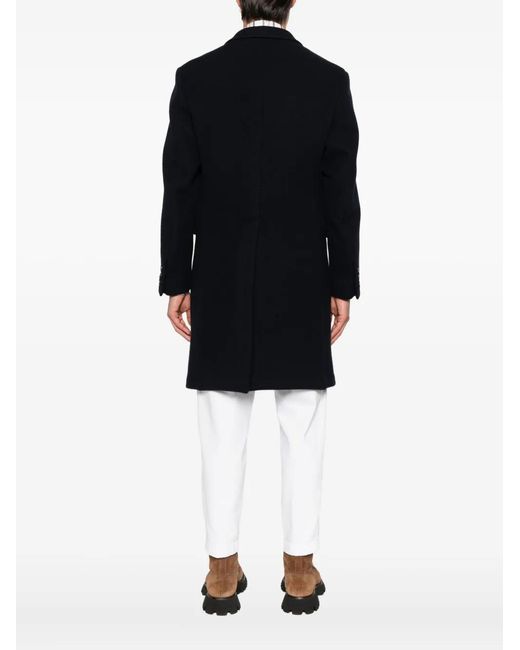 Eleventy Blue Double-Breasted Button Coat for men