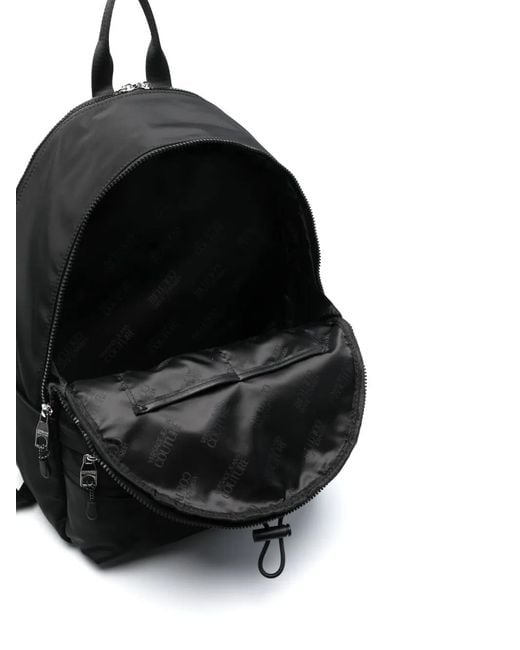 Versace Jeans Couture Black Logo-Patch Lightweight Backpack for men