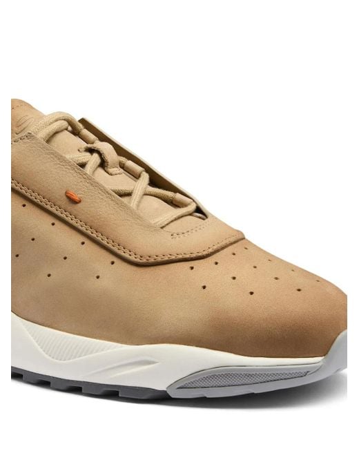 Santoni Brown Leather Sneakers for men