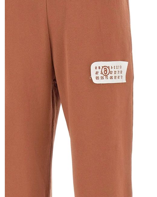 MM6 by Maison Margiela Orange Logo-Patch Wide-Leg Track Pants for men