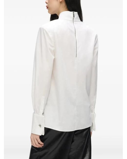 Karl Lagerfeld White High-Neck Blouse