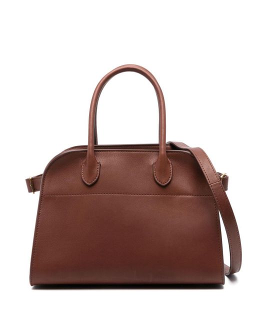 The Row Brown Margaux Leather Tote Bag