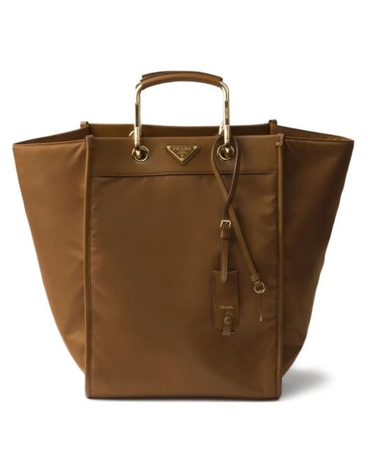 Prada Re-nylon ハンドバッグ L Brown