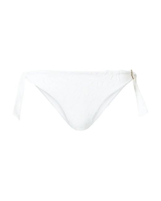 Twinset White Textured Tie-Side Bikini Bottom