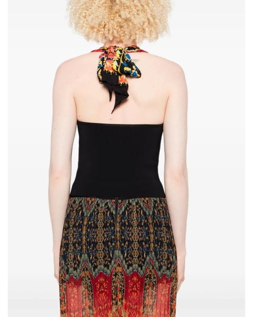 Alice + Olivia Lee Haltertop Met Bloemenprint in het Black
