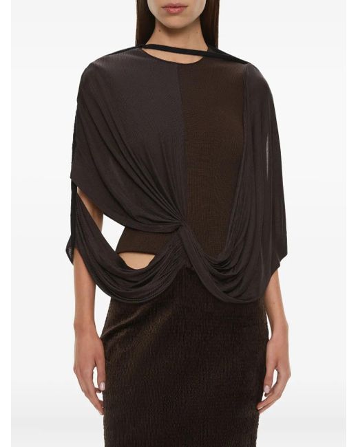 Christopher Esber Black Collision Cut-Out Midi Dress
