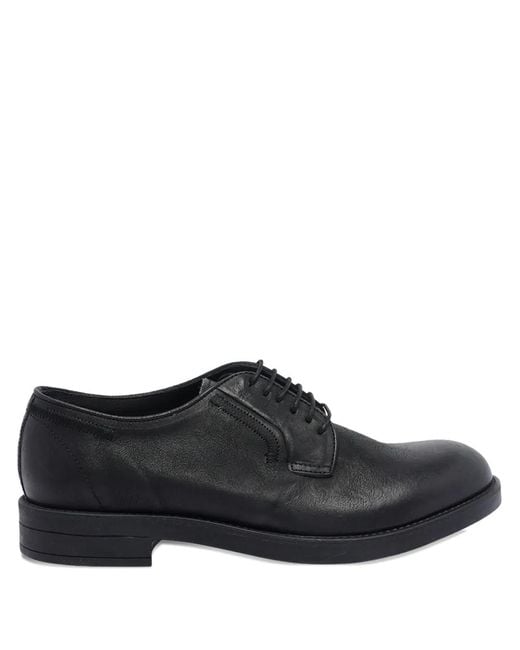Pawelk's Black Leather Lace-Up Shoes for men