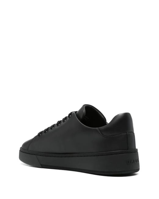 Bally Black Raise Logo-Embossed Leather Sneakers for men