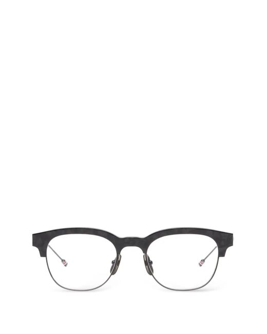 Thom Browne Black Oval-Frame Glasses