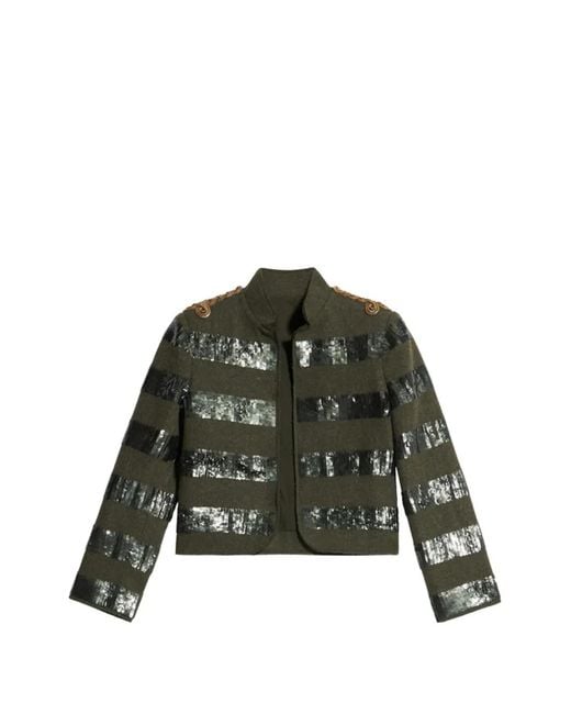 Fortela Green Marine Sequinned Jacket